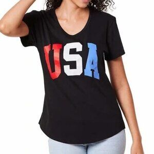 General Standard Women's Black T-Shirt USA Graphic New Small